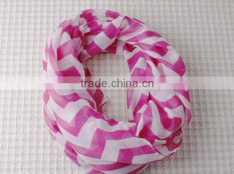15 colors New Women Infinity Chevron Block Circle Double Loop Wrap Voile Scarf Wholesale