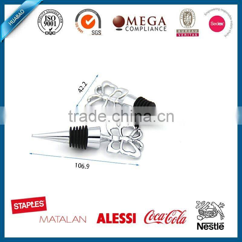 Beautiful butterfly shape stainless steel wine bottle stopper metal bottle cap wine stopper
