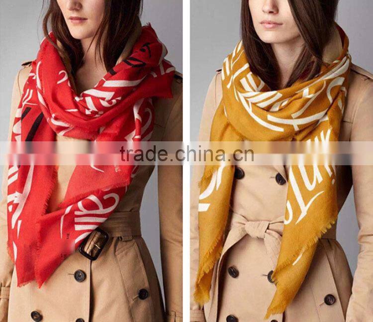Wholesale winter lady scarf letter printing fashion scarf