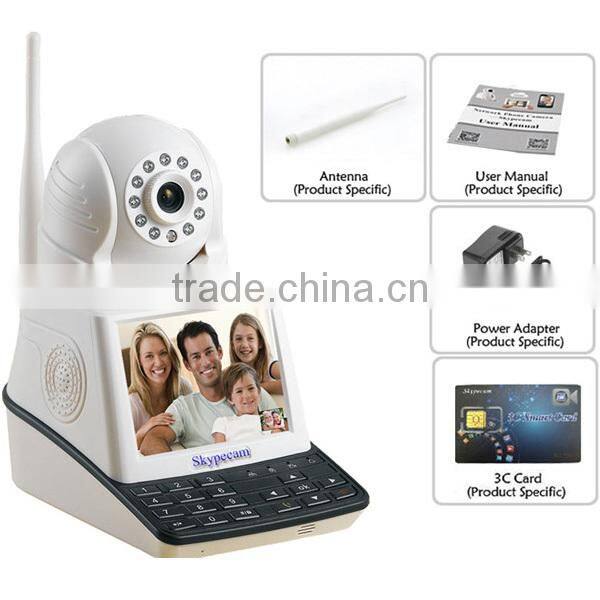 Skypecam Multi-function IR-Cut Night Vision 10m Dome P2P Network Wireless Security IP Camera/ Wifi Camera