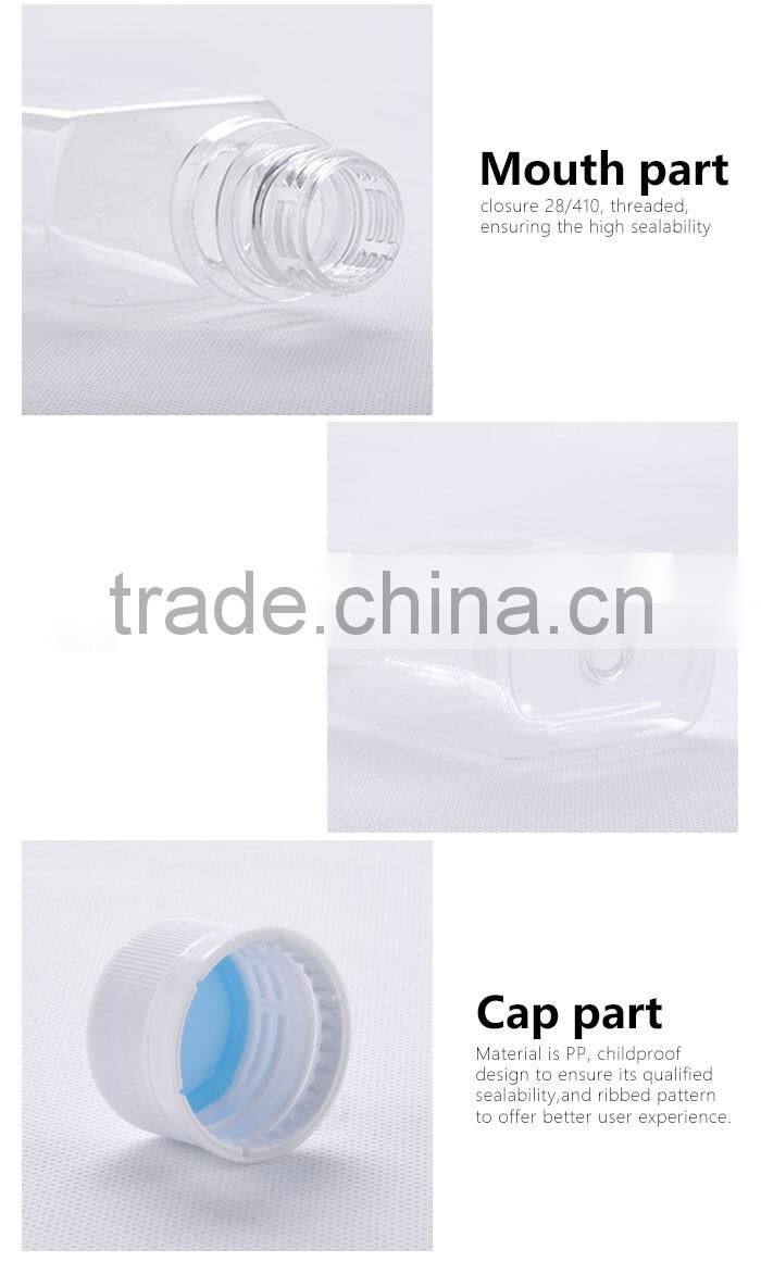 350ml mouthwash pet bottle transaprent with cap