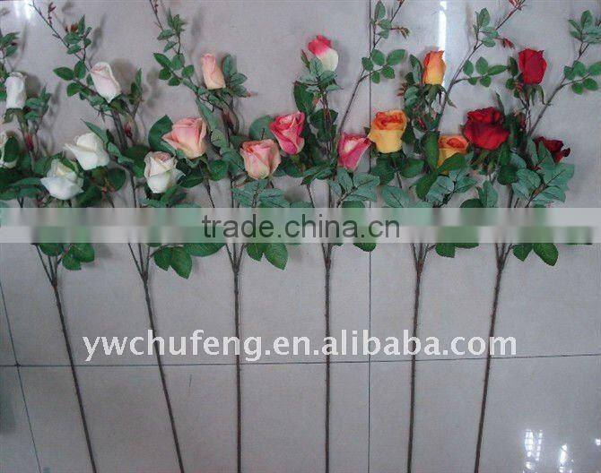 three centre artificial rose flowers
