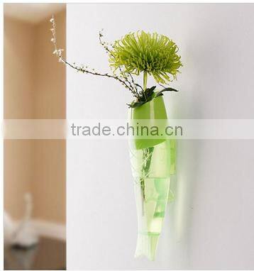 Multicolor transparent wall-hanging plastic vase