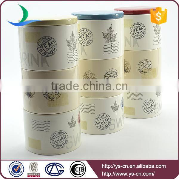 2015 newest product simple decal 3sets storage Jars for sale