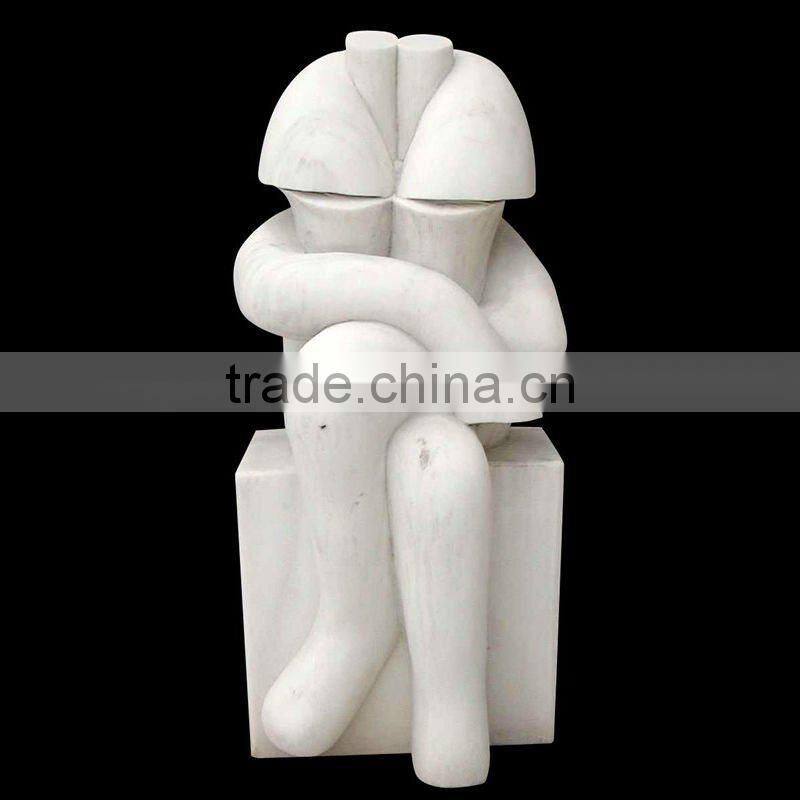 White Marble Stone Abstract Statue Carving