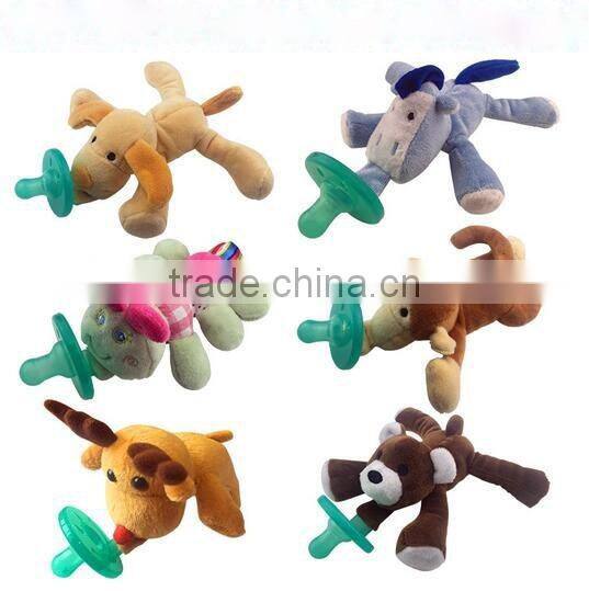 Plush Animal Pacifier and Teether Holder