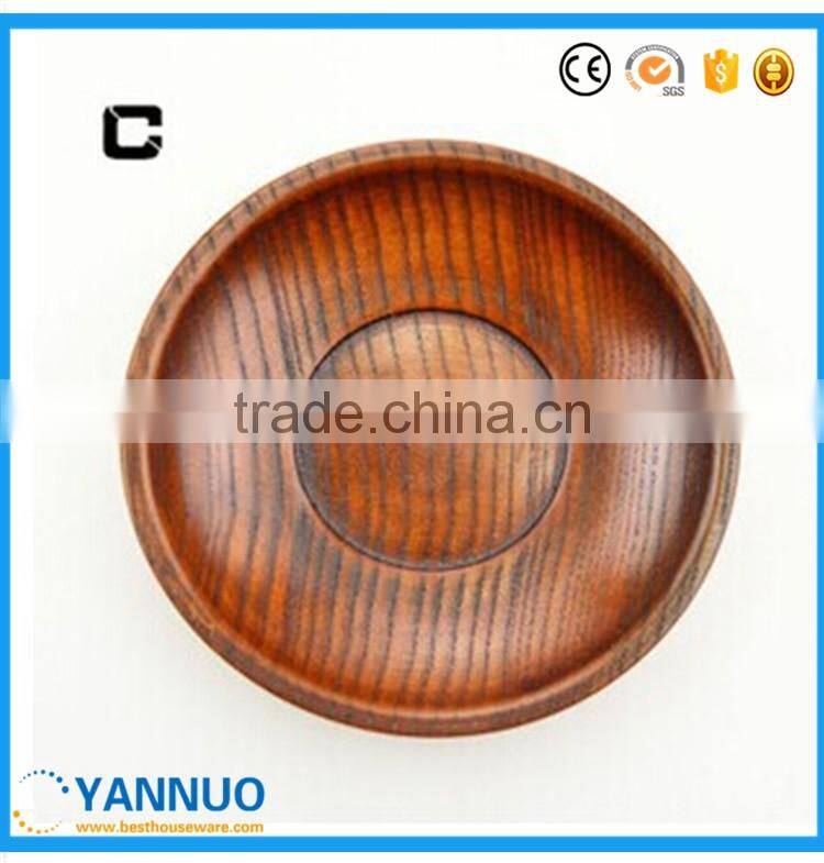 Japanese Style Dessert Plate,Wooden Sushi Dish,Round Wood Dry Fruit Plate, 10cm