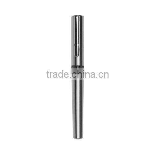 Stainless steel retractable ballpoint pen
