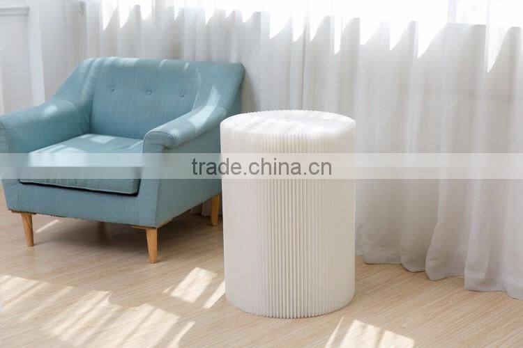 portable flexible paper stool expanding paper chair with felt pad waterproof white