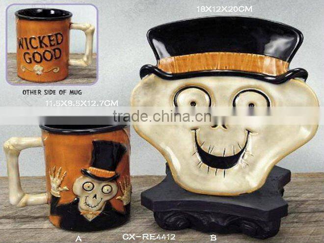 ceramic pumpkin --dolomite candle holder--electricplate finished pumpkin--Halloween Pumpkin Candle Holder