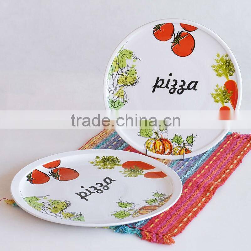 12" Decaled Ceramic Pizza Plate