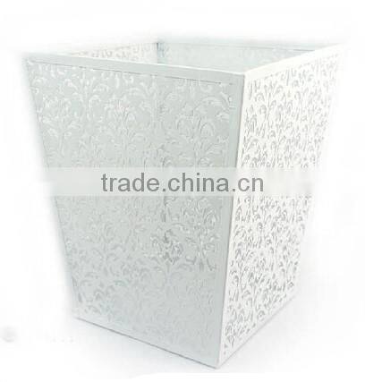 White Metal Punched Durable Waste Bin