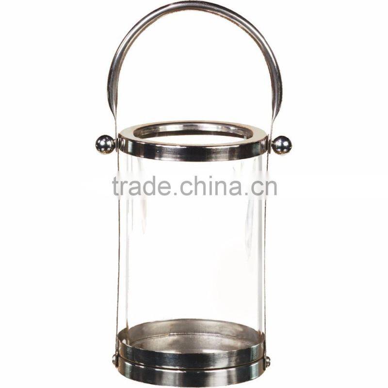 black metal and glass hurricane candle holder