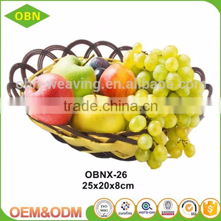 Fancy modern design home kitchen accessories woven oval PP plastic fruit basket