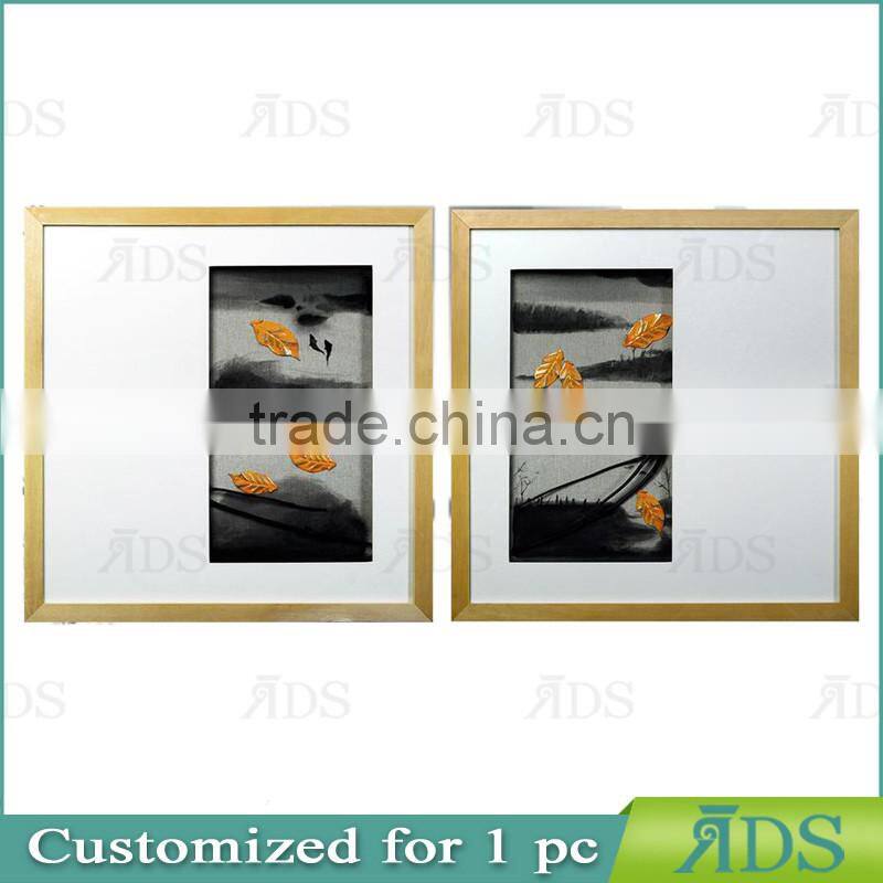 Framed handmade room decor embellishment art gold leaf for home decoration