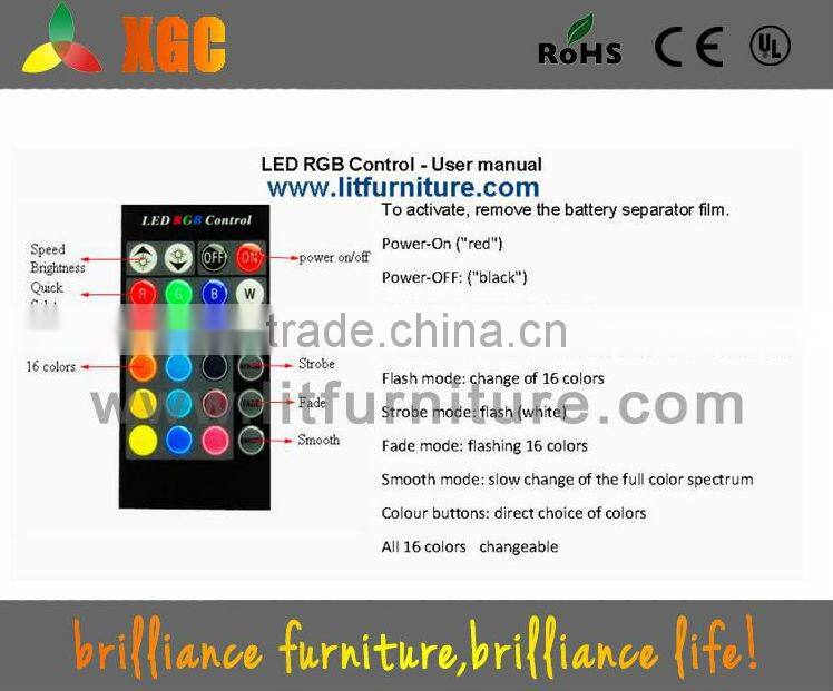 Illuminated indoor square planter flower pots with RGB led lights GD115