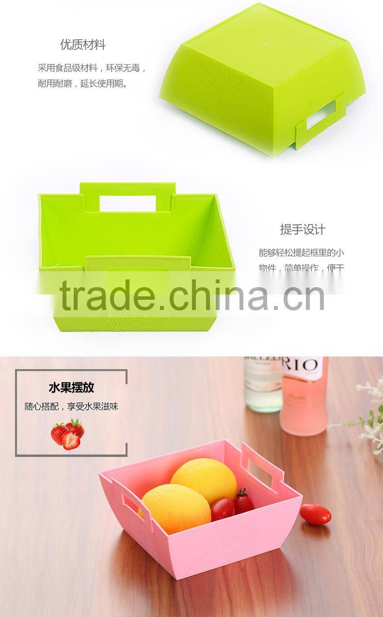 New PP plastic square storage basket with handle