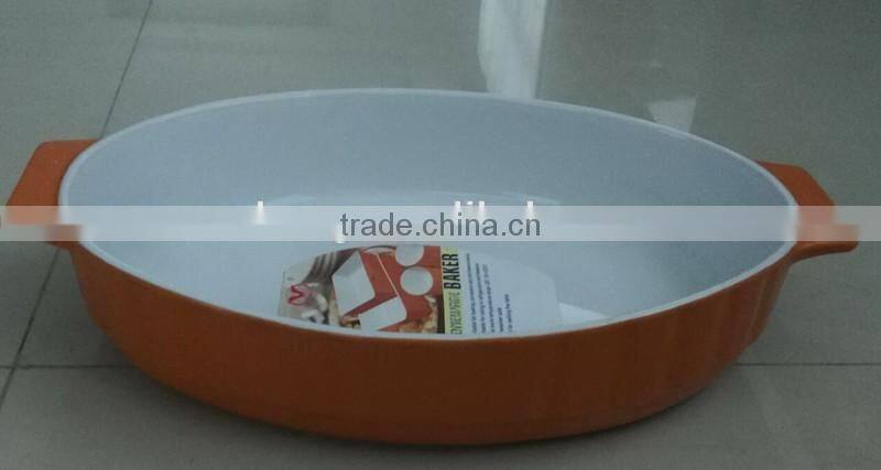 Ceramic platters dolomite bake ware for baking in the oven