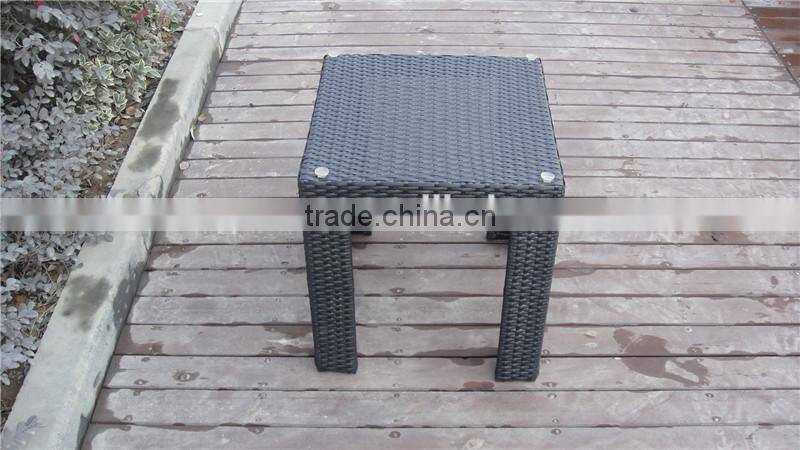 Soho Haiti Aluminum Square Rattan Table With Tempered Glass