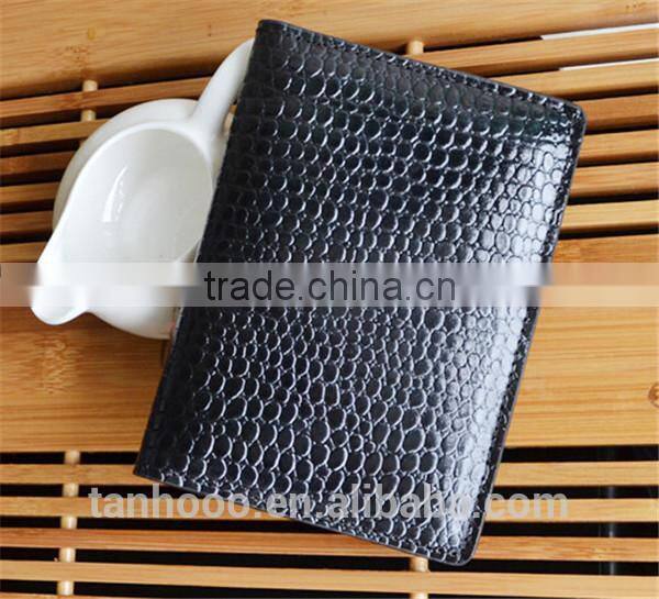 crocodile black leather passport hplder