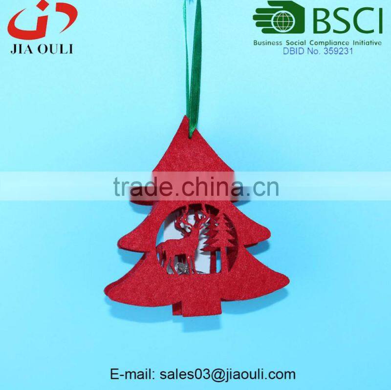 BSCI Audit Factory Hot Sales LED Light Decoration non-woven hanging Christmas tree