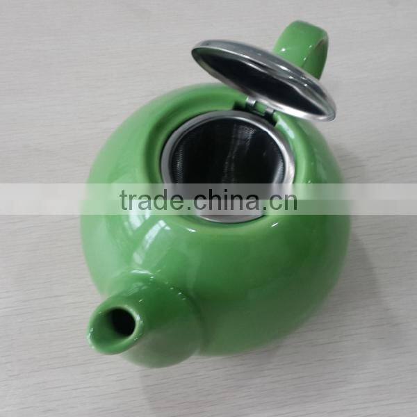 BTHJC-5 Ceramic green teapot with S/S lid and fliter