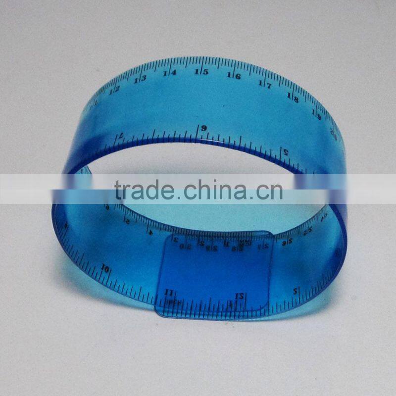 New designer 30cm rolling clear PVC flexible curve ruler