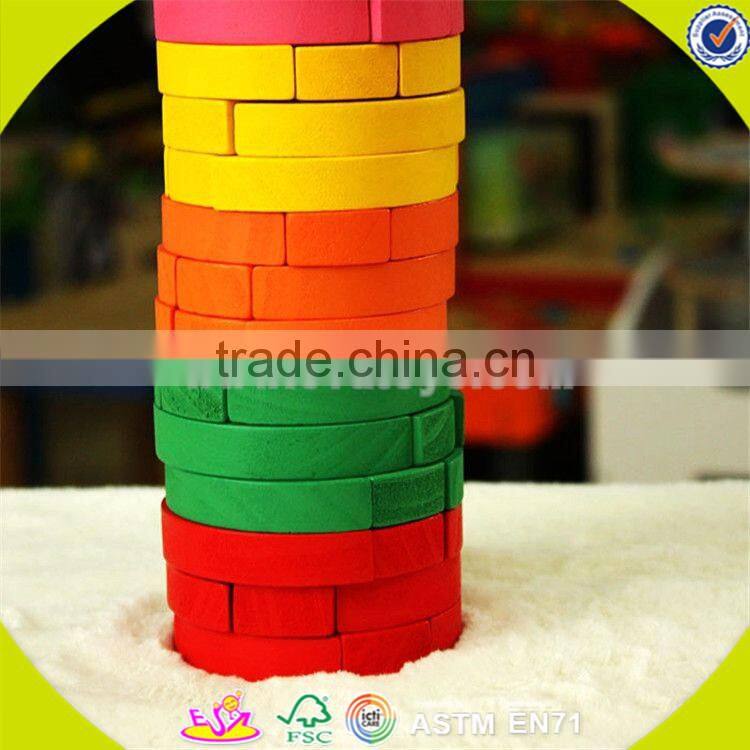 wholesale colorful baby stacking blocks wooden promotional bricks toy top fashion wooden baby stacking blocks toy W13D119