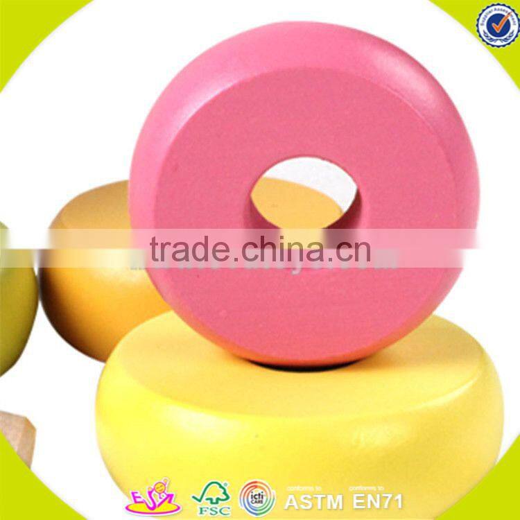 wholesale baby wooden stacking rings toy educational rainbow tower kids wooden stacking rings toy bring fun W13D117
