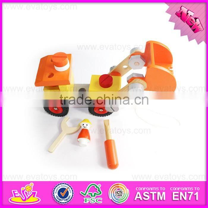 2016 new design kids diy wooden screw car toy W03C024