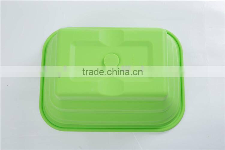Silicone large vegetable foldable bowl,green yellow fruit bowl