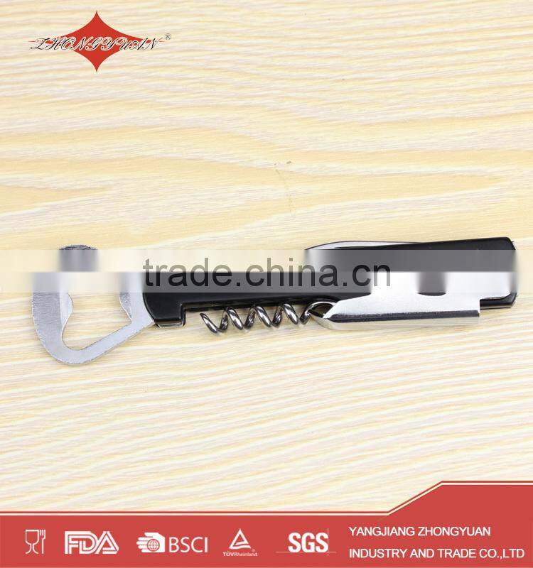 Custom Metal novelty Wine Corkscrew stainless steel bottle opener with knife