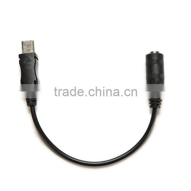 Mini USB Male to DC 3.5 3.5mm Jack Female Audio Cable Cord for Active Clip Mic Microphone Adapter