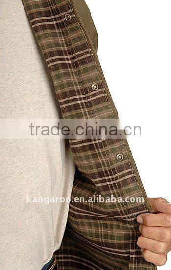 Men's 100%cotton Flannel Lined Work Shirt Jacket