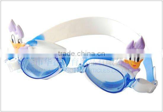 Swim sport kid 100% waterproof silicone swim cap funny cartoon shaped swim goggles