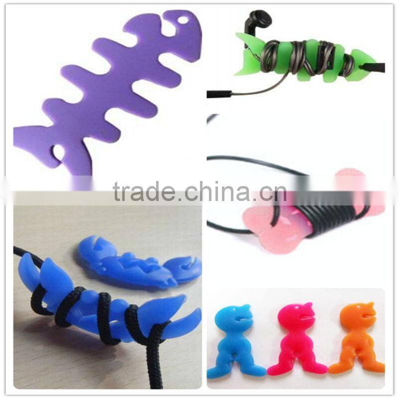 Colorful silicone fish bone coiling device with custom logo