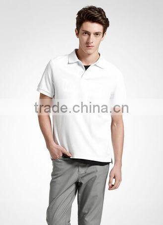 OEM solid white men polo shirts, china manufactures, cotton short sleeve plain dyed white blank design men's polo shirt