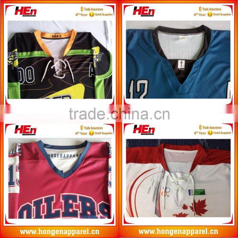 Hongen apparel New York good quality hockey team jersey with socks, blackhawks jersey