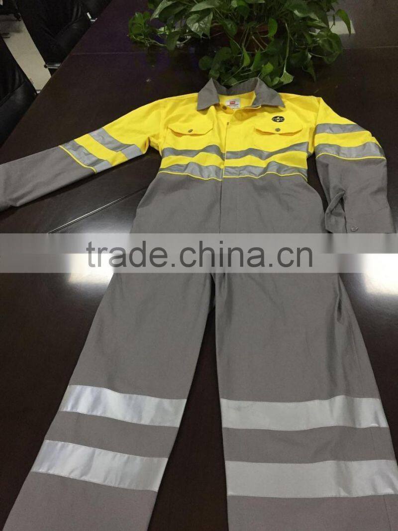 High quality men's reflective overall blue wear rough workwear
