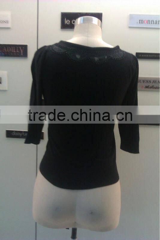 black long sleeve 2013 new design fashion garment lady sweater