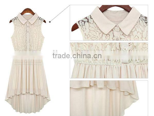 HD-D61 High quality new fashion OEM factory irregular lace splicing women dress