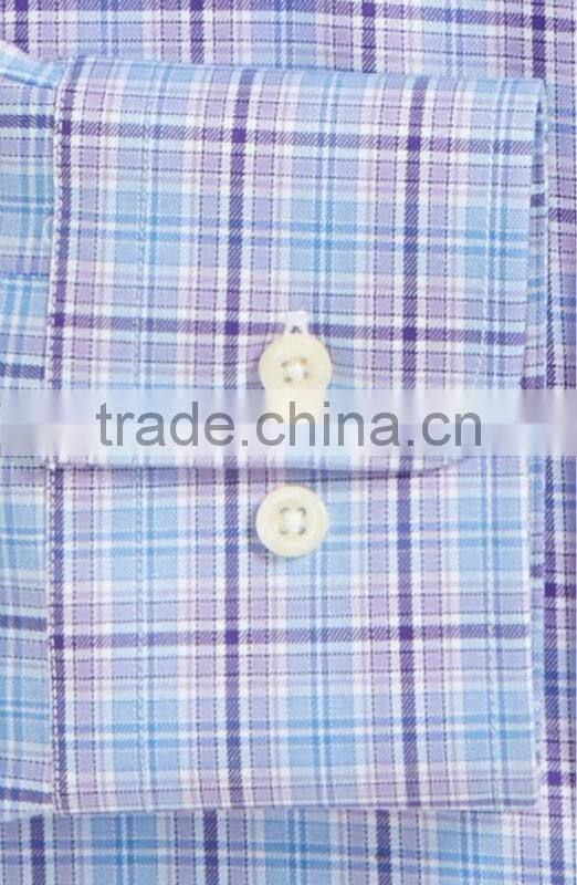 Dense plaid,colored dress shirt,spread collar,men's shirt
