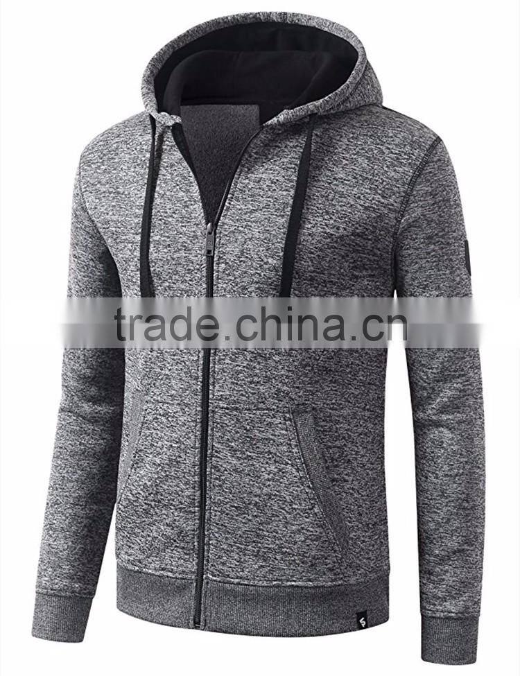 2017 oem supreme quality grey melange Drawstring Man Brand Your Own Hoodies