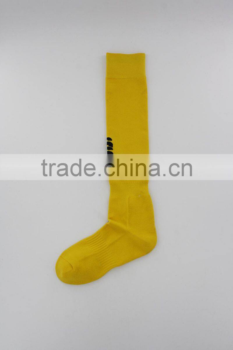 Yellow knee high nylon football socks men