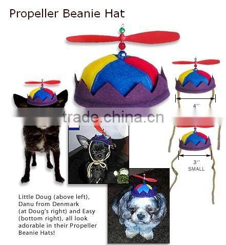 propeller beanie hat for dog, dog propeller hat,helicopter hat