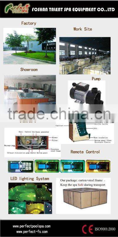 Family joyful outdoor spa/ whirlpool/hot tub with theraphy center