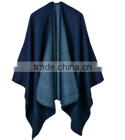 2017 best selling purple double sided ladies two sides shawl