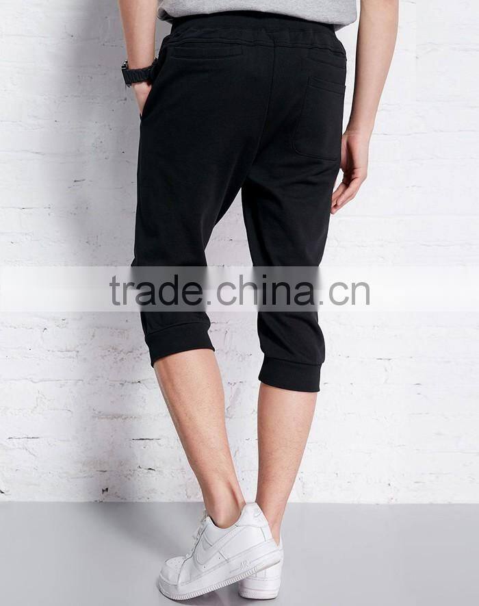 Cheap bulk customzied stylish black plain half pants for men