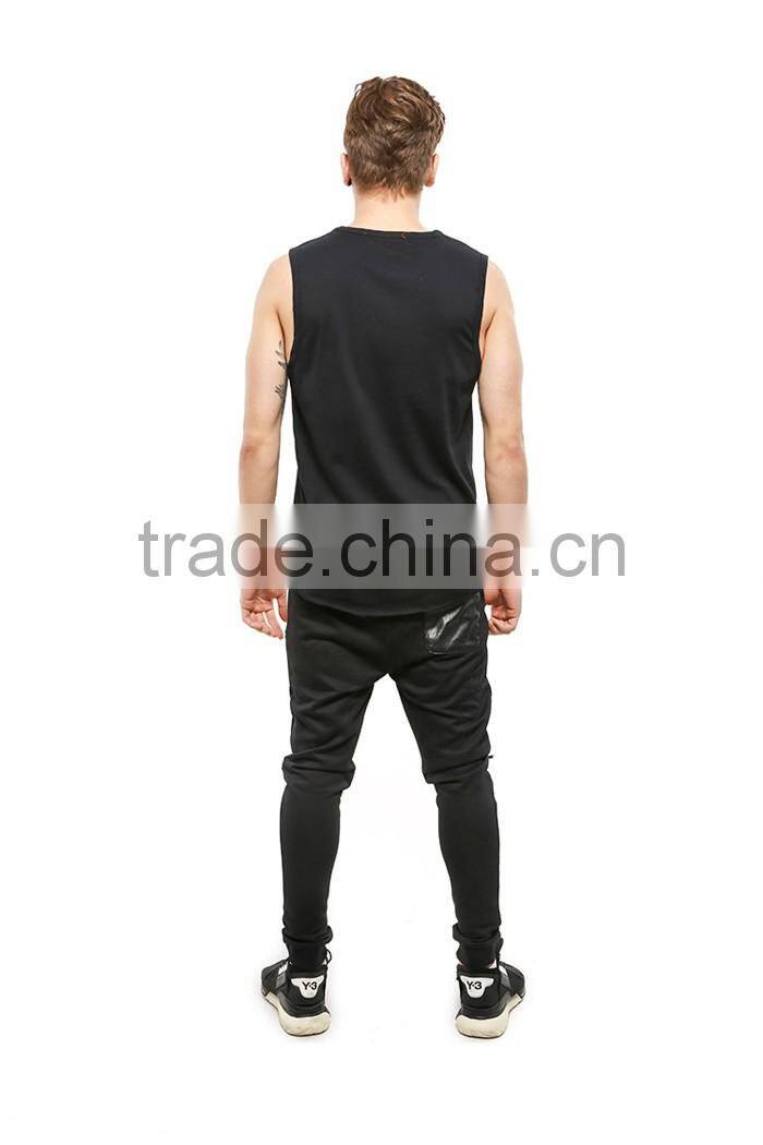 Latest plain black men basketball singlet