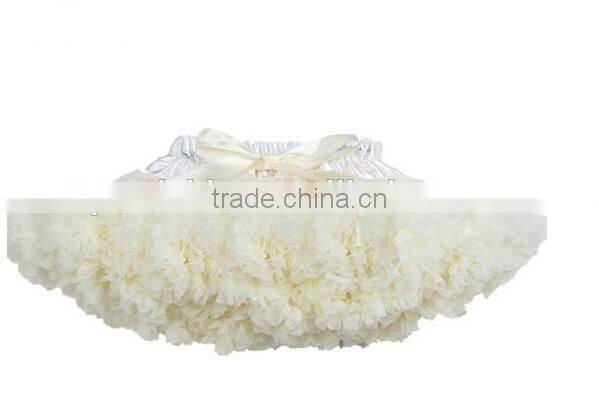 Pure Colors Fluffy Puffy Tutu Skirt Chiffon Bowknot Soft Baby Girl Mini Dress